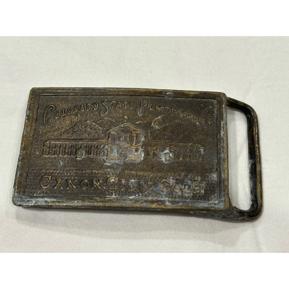 VINTAGE 1970s **COLORADO STATE PENITENTIARY CANON CITY CO.** BELT BUCKLE